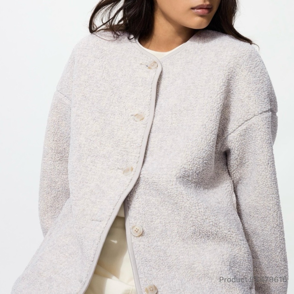 Brand New-Uniqlo Pile Lined Fleece Relaxed Cardigan-jacket